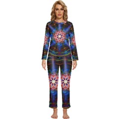 Mandala Pattern Kaleidoscope Womens  Long Sleeve Lightweight Pajamas Set by Simbadda