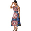 Mandala Pattern Kaleidoscope Tie-Strap Tiered Midi Chiffon Dress View2