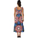 Mandala Pattern Kaleidoscope Tie-Strap Tiered Midi Chiffon Dress View4