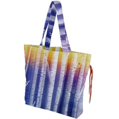 Birch Tree Background Scrapbooking Drawstring Tote Bag by Simbadda