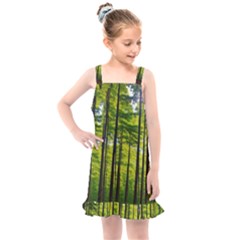 Green Forest Jungle Trees Nature Sunny Kids  Overall Dress by Ravend