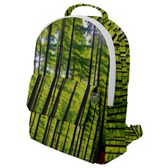 Green Forest Jungle Trees Nature Sunny Flap Pocket Backpack (small)