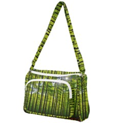 Green Forest Jungle Trees Nature Sunny Front Pocket Crossbody Bag by Ravend