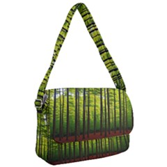 Green Forest Jungle Trees Nature Sunny Courier Bag by Ravend