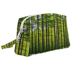 Green Forest Jungle Trees Nature Sunny Wristlet Pouch Bag (large) by Ravend