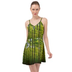 Green Forest Jungle Trees Nature Sunny Summer Time Chiffon Dress by Ravend