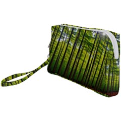 Green Forest Jungle Trees Nature Sunny Wristlet Pouch Bag (small) by Ravend