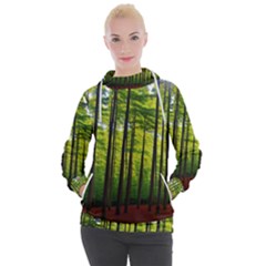 Green Forest Jungle Trees Nature Sunny Women s Hooded Pullover by Ravend