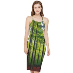 Green Forest Jungle Trees Nature Sunny Bodycon Cross Back Summer Dress by Ravend