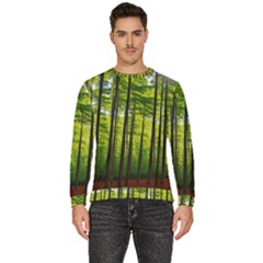 Green Forest Jungle Trees Nature Sunny Men s Fleece Sweatshirt by Ravend