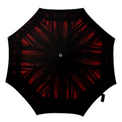 Scary Dark Forest Red And Black Hook Handle Umbrellas (small) by Ravend