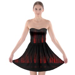 Scary Dark Forest Red And Black Strapless Bra Top Dress by Ravend