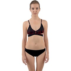 Scary Dark Forest Red And Black Wrap Around Bikini Set by Ravend