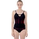 Scary Dark Forest Red And Black Cut Out Top Tankini Set View1