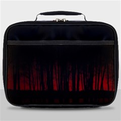 Scary Dark Forest Red And Black Full Print Lunch Bag by Ravend