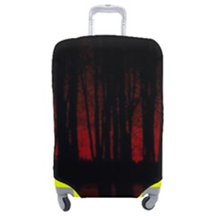 Scary Dark Forest Red And Black Luggage Cover (medium) by Ravend