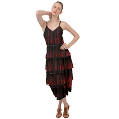 Scary Dark Forest Red And Black Layered Bottom Dress by Ravend