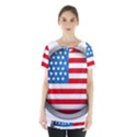 United Of America Usa Flag Skirt Hem Sports Top View1