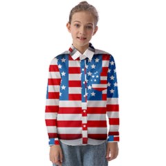 United Of America Usa Flag Kids  Long Sleeve Shirt by Celenk