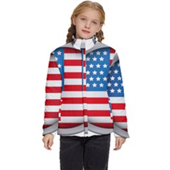 United Of America Usa Flag Kids  Puffer Bubble Jacket Coat by Celenk