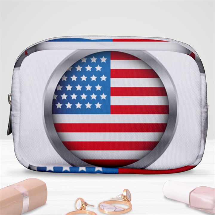 United Of America Usa Flag Make Up Pouch (Small)