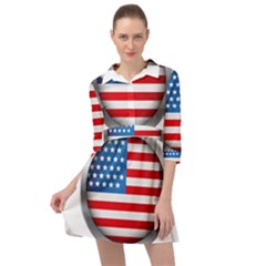 United Of America Usa Flag Mini Skater Shirt Dress by Celenk