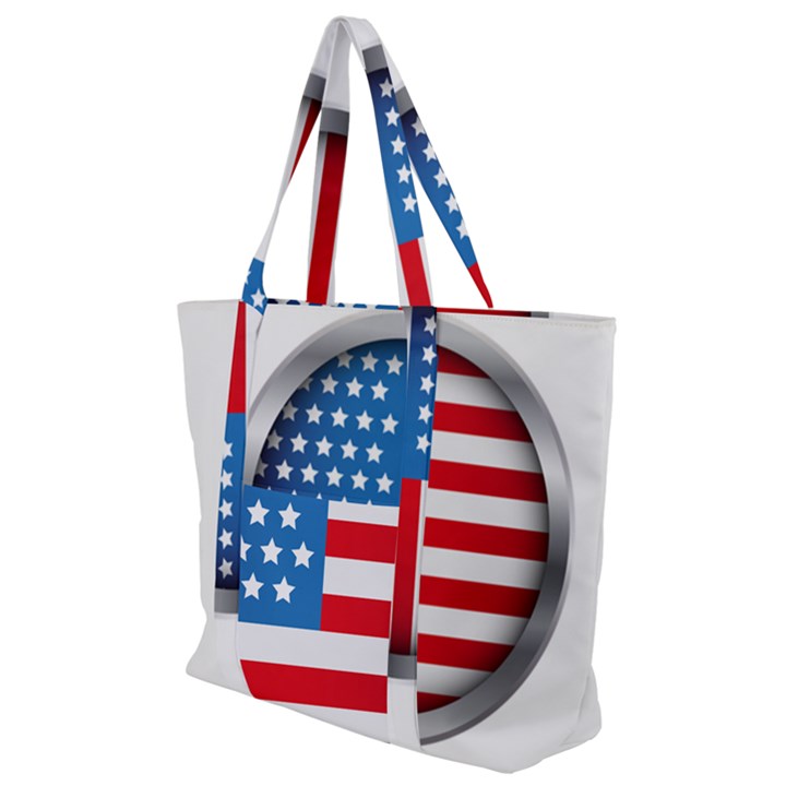 United Of America Usa Flag Zip Up Canvas Bag