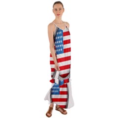 United Of America Usa Flag Cami Maxi Ruffle Chiffon Dress by Celenk