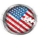 United Of America Usa Flag Wooden Puzzle Round View2