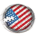 United Of America Usa Flag Wooden Puzzle Round View3