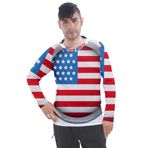 United Of America Usa Flag Men s Pique Long Sleeve Tee by Celenk