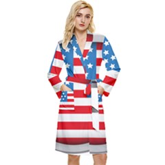 United Of America Usa Flag Long Sleeve Velvet Robe by Celenk