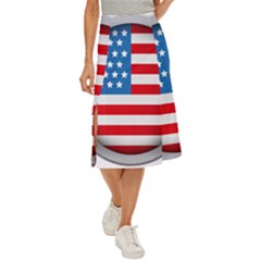 United Of America Usa Flag Midi Panel Skirt by Celenk