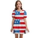 United Of America Usa Flag Kids  Short Sleeve Dolly Dress View1