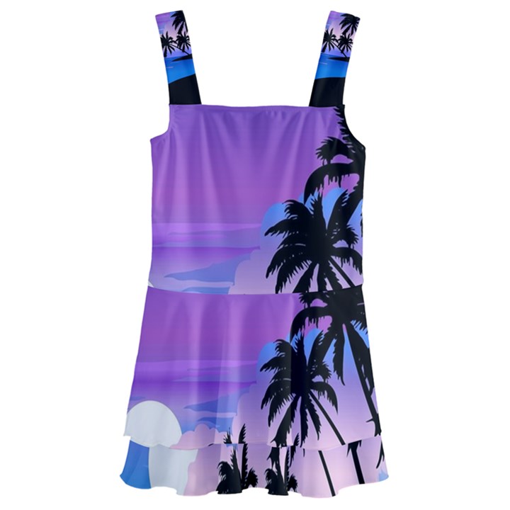 Scenery Landscape Nature Kids  Layered Skirt Swimsuit