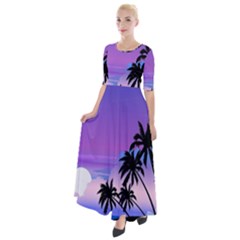 Scenery Landscape Nature Half Sleeves Maxi Dress by Ravend