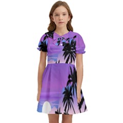 Scenery Landscape Nature Kids  Bow Tie Puff Sleeve Dress by Ravend