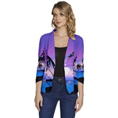 Scenery Landscape Nature Women s One-button 3/4 Sleeve Short Jacket