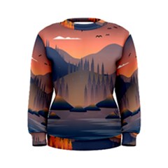 Cool Landscape Night Minimal Art Minimalist Women s Sweatshirt