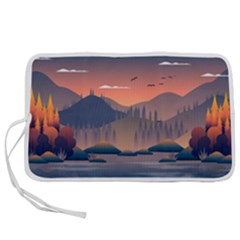 Cool Landscape Night Minimal Art Minimalist Pen Storage Case (l) by Ravend