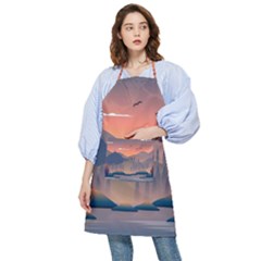 Cool Landscape Night Minimal Art Minimalist Pocket Apron by Ravend