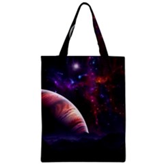 Clouds Fantasy Space Landscape Colorful Planet Zipper Classic Tote Bag by Ravend