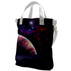 Clouds Fantasy Space Landscape Colorful Planet Canvas Messenger Bag by Ravend