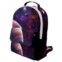 Clouds Fantasy Space Landscape Colorful Planet Flap Pocket Backpack (small) by Ravend