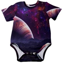 Clouds Fantasy Space Landscape Colorful Planet Baby Short Sleeve Bodysuit by Ravend