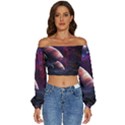 Clouds Fantasy Space Landscape Colorful Planet Long Sleeve Crinkled Weave Crop Top View1