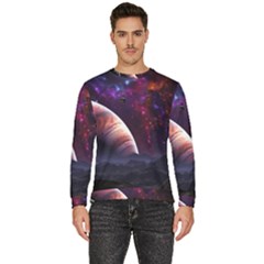 Clouds Fantasy Space Landscape Colorful Planet Men s Fleece Sweatshirt by Ravend