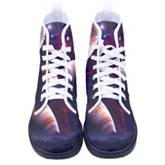 Clouds Fantasy Space Landscape Colorful Planet Men s High-top Canvas Sneakers