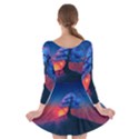 Dark Tree Sunset Landscape Art Long Sleeve Skater Dress View2