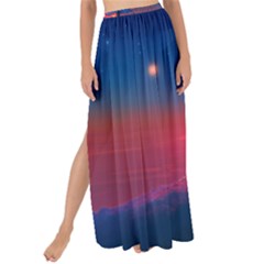 Dark Tree Sunset Landscape Art Maxi Chiffon Tie-up Sarong by Ravend